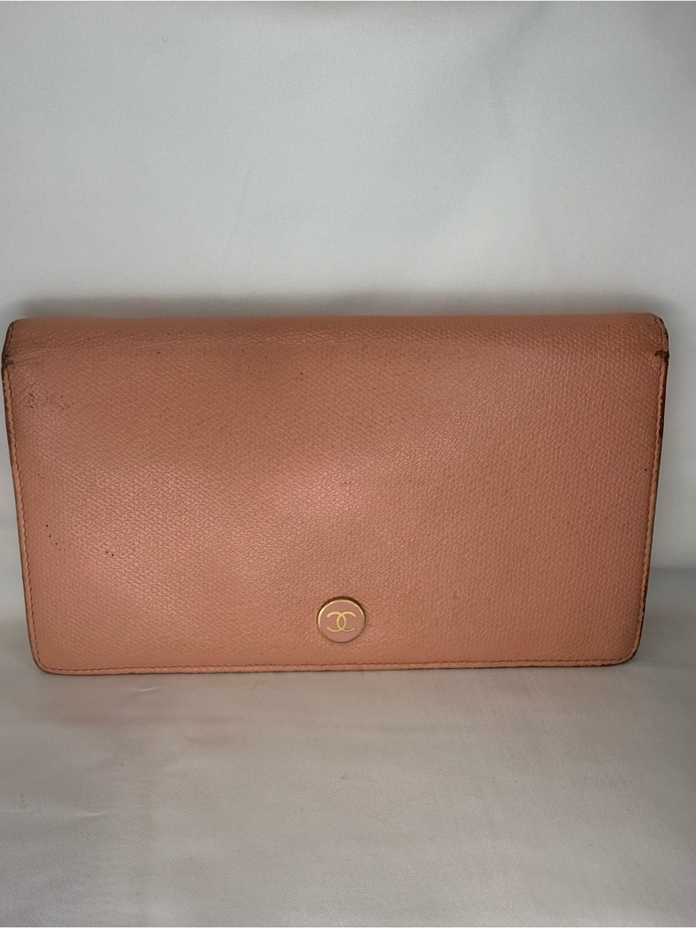 Chanel Light Pink Leather Bifold Wallet
